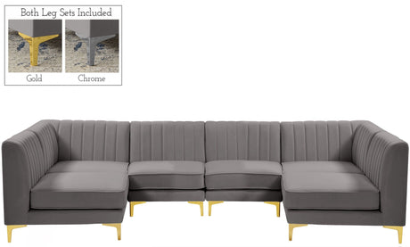 Alina - Modular Sectional 6 Piece - Grey - Fabric - 604Grey - Sec6B - Home Elegance USA - 1