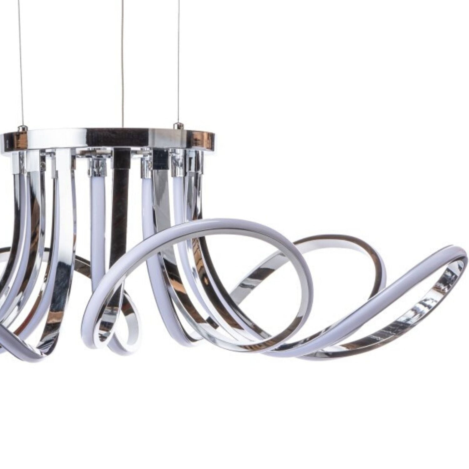 6 Petal Flower Led Strip Chandelier // Chrome And Dimmable | Finesse | Home Elegance USA