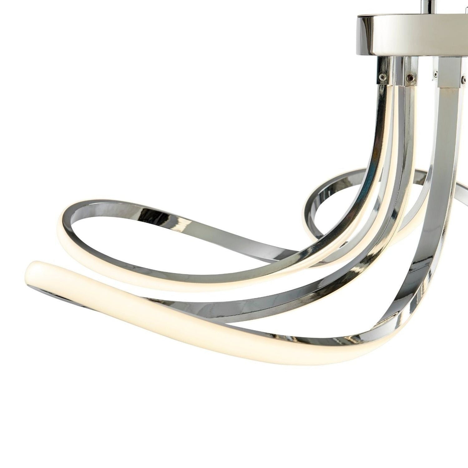 6 Petal Flower Led Strip Chandelier // Chrome And Dimmable | Finesse | Home Elegance USA