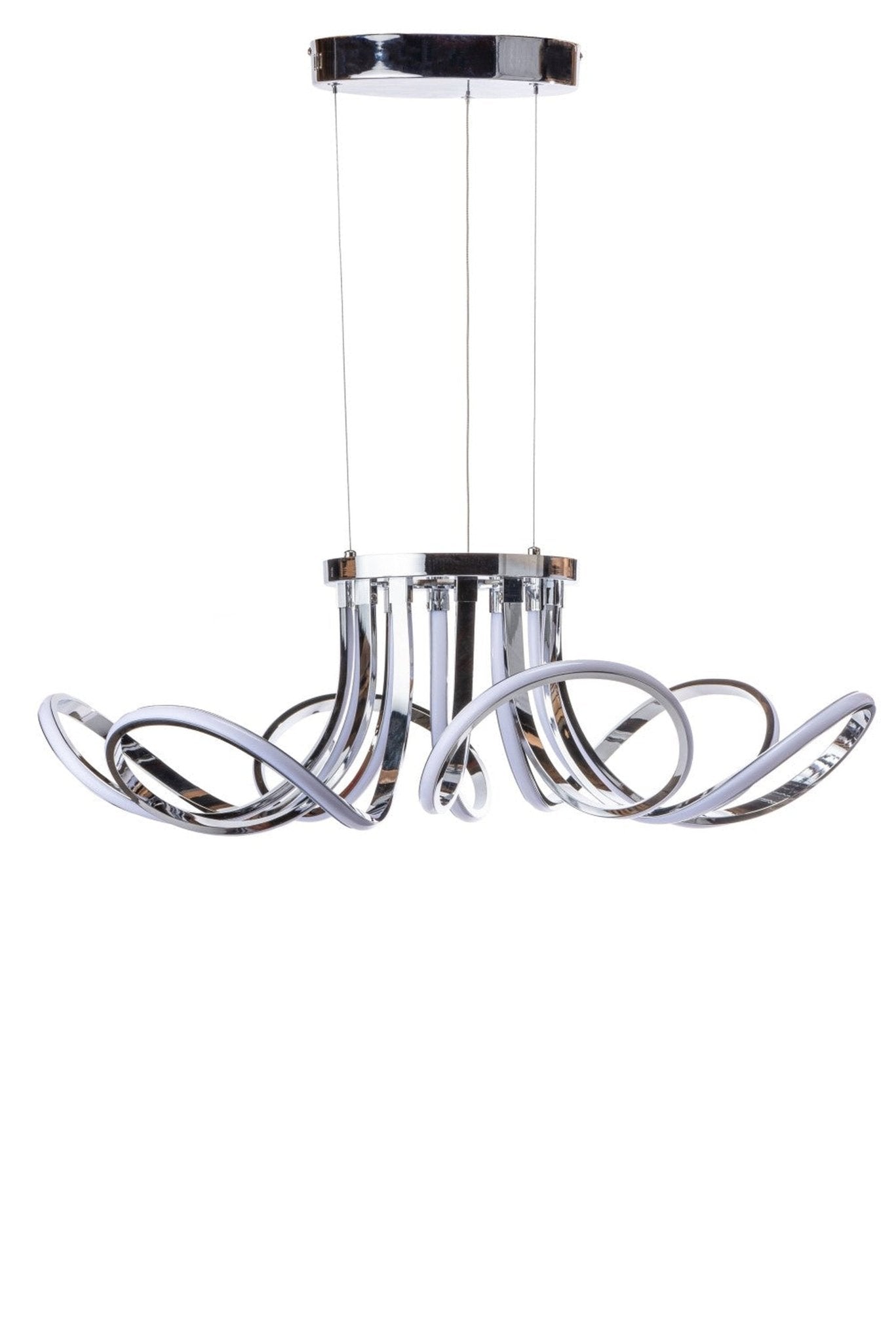 6 Petal Flower Led Strip Chandelier // Chrome And Dimmable | Finesse | Home Elegance USA