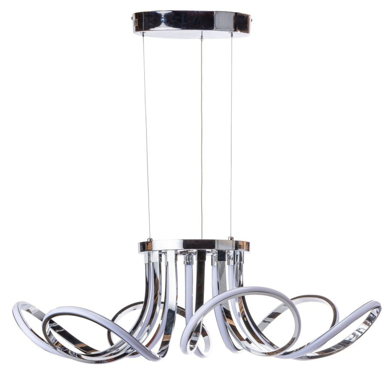 6 Petal Flower Led Strip Chandelier // Chrome And Dimmable | Finesse | Home Elegance USA