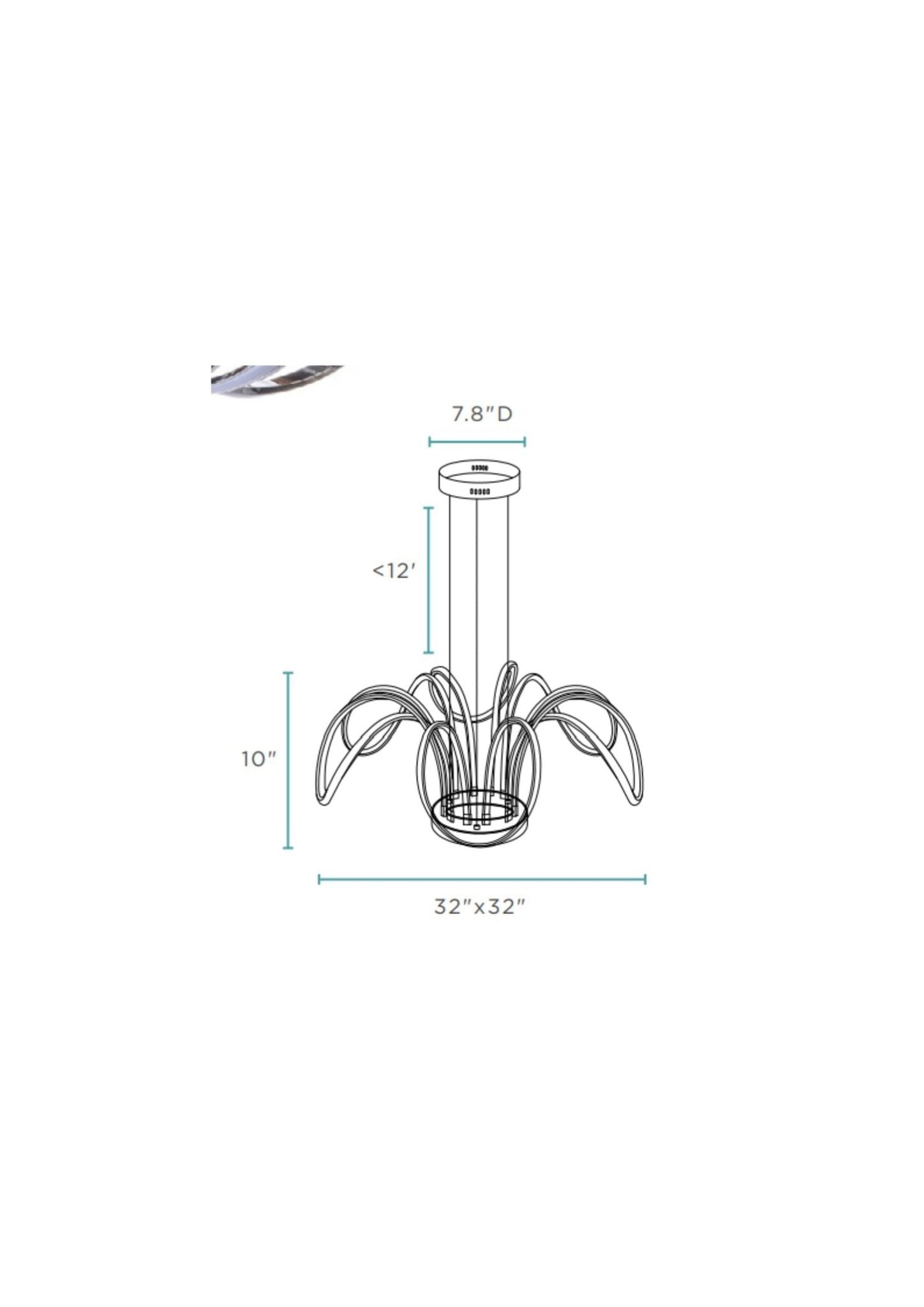 6 Petal Flower Led Strip Chandelier // Chrome And Dimmable | Finesse | Home Elegance USA