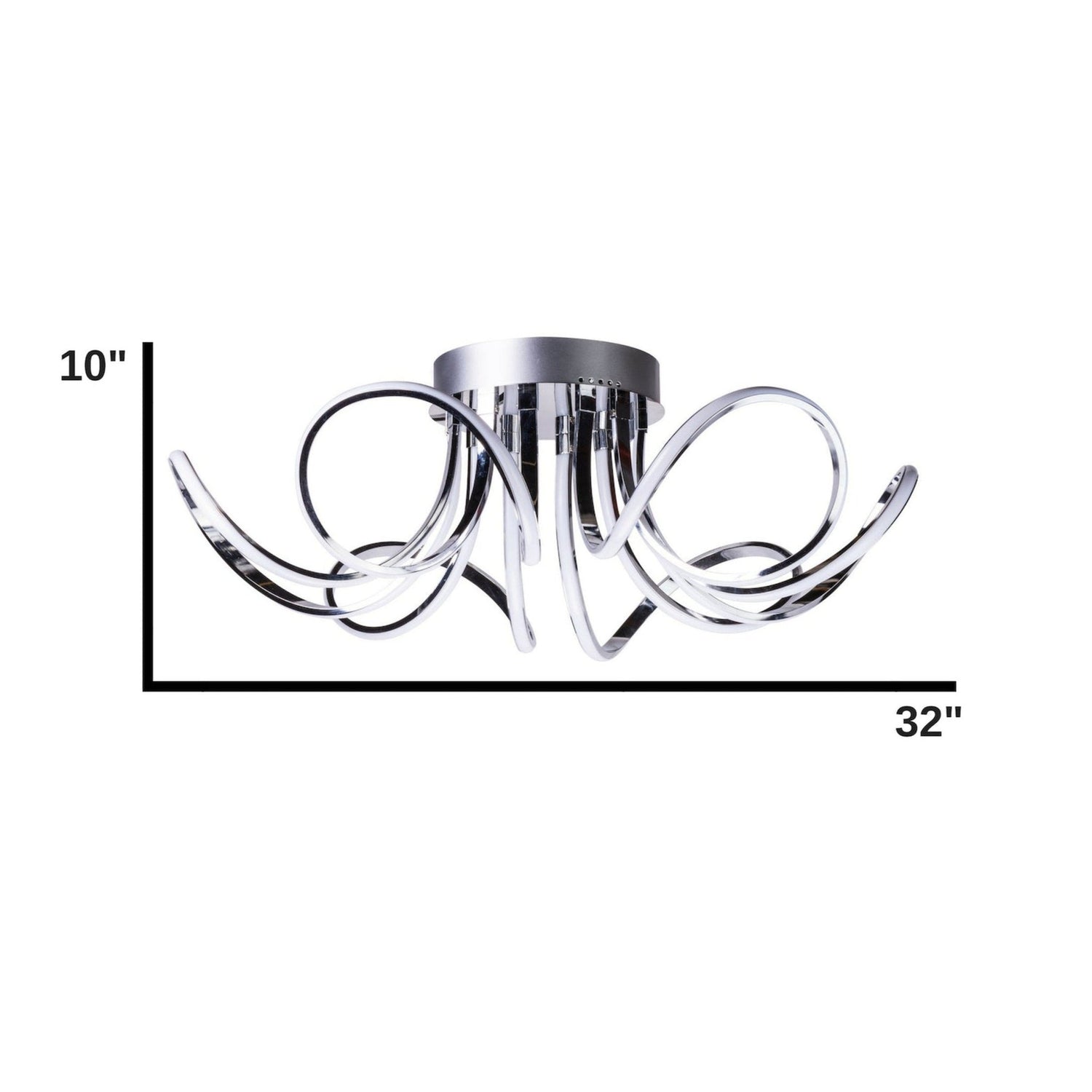 6 Petal Flower Led Strip Flush Mount Lamp // Chrome And Dimmable | Finesse | Home Elegance USA