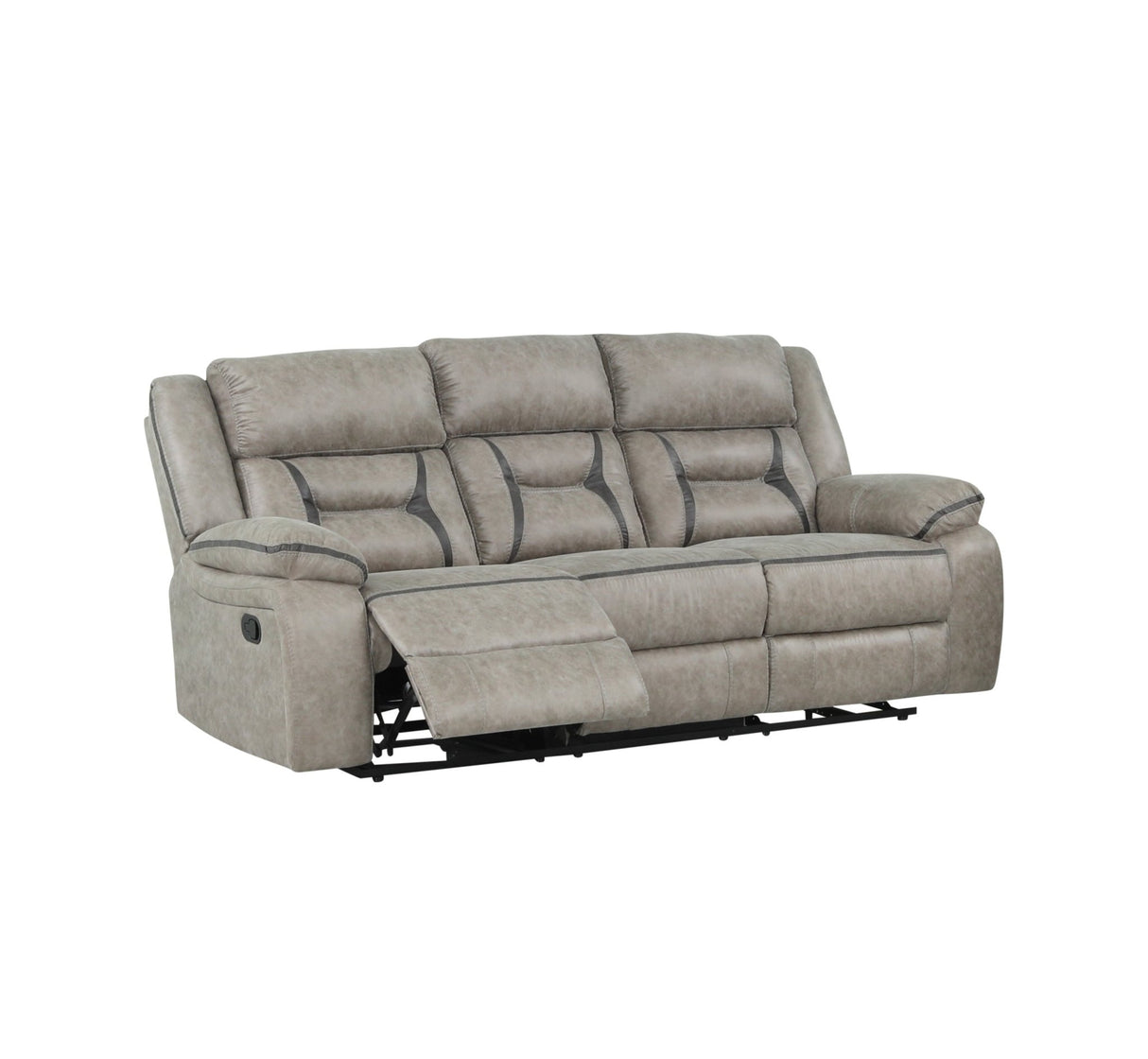 Denali Faux Leather Upholstered Sofa Made With Wood Finished in Gray | Home Elegance USA