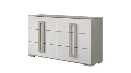 Olivia Contemporary Style 5 Pc Full Bedroom Set with LED Headboard Made with Wood in White (CA Inventory) - sold by Home Elegance USA
