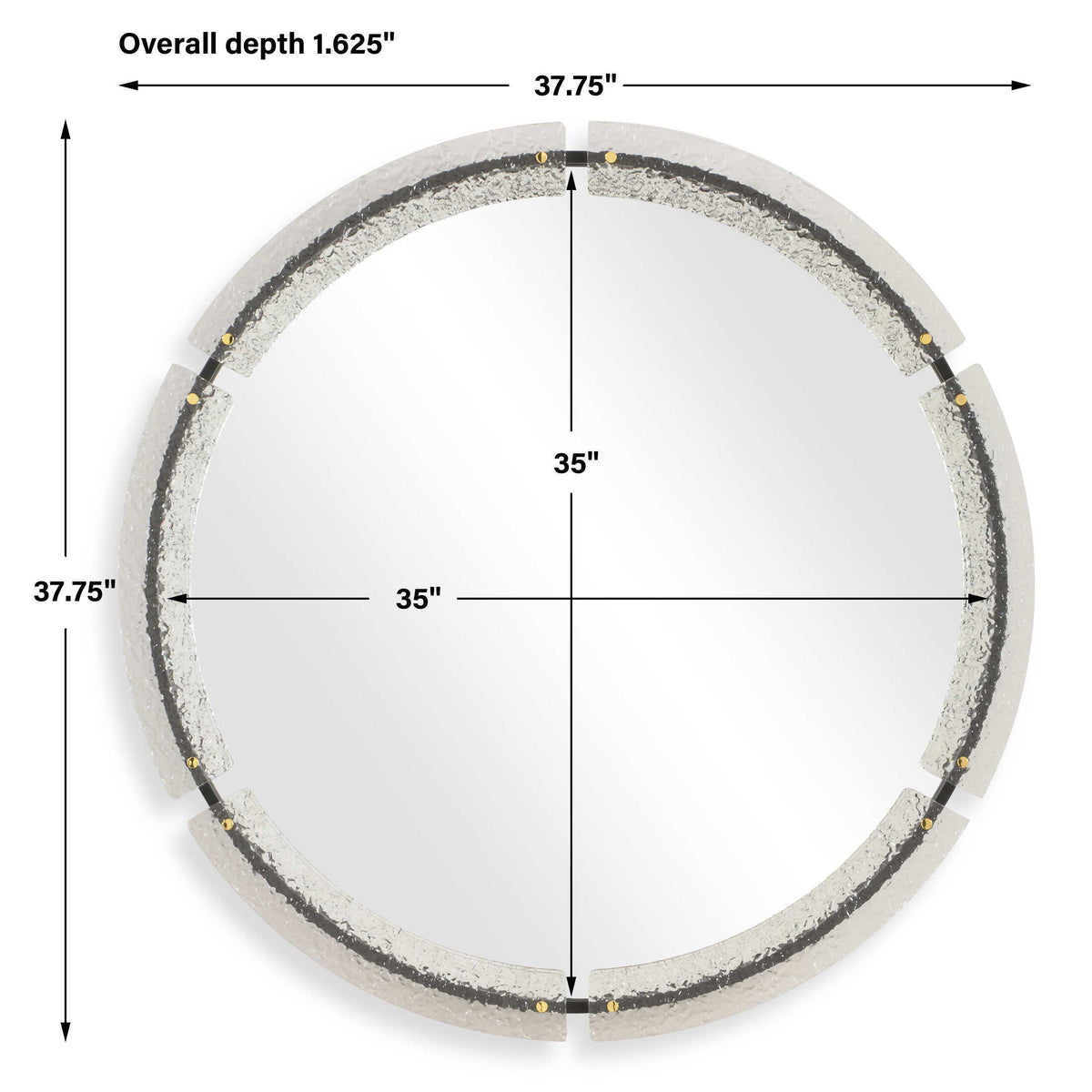 Crystalline Round Mirror - White by Uttermost - View 7