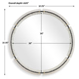 Crystalline Round Mirror - White by Uttermost - View 7