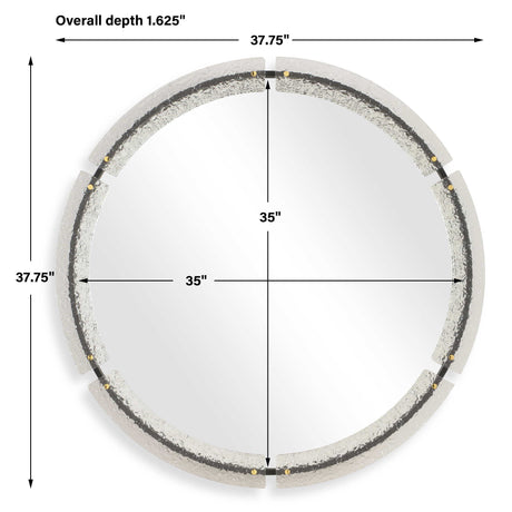 Crystalline Round Mirror - White by Uttermost - View 7