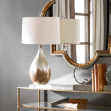 Flavian Glazed Ceramic Lamp - Light Brown / White by Uttermost - View 4