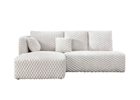 Manya Ivory Corduroy Sectional Sofa - sold by Home Elegance USA