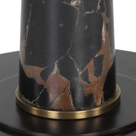 Tallarico Brass & Marble Floor Lamp Black / Bronze / Brown - Black / Dark Brown by Uttermost - View 7