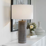 Monolith Table Lamp - Dark Gray / White by Uttermost - View 4