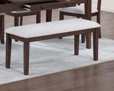 Contemporary Style 6pc Dining Set Walnut Dining Table w Storage Ladder Back 4x Side Chairs Bench Dining Room - sold by Home Elegance USA