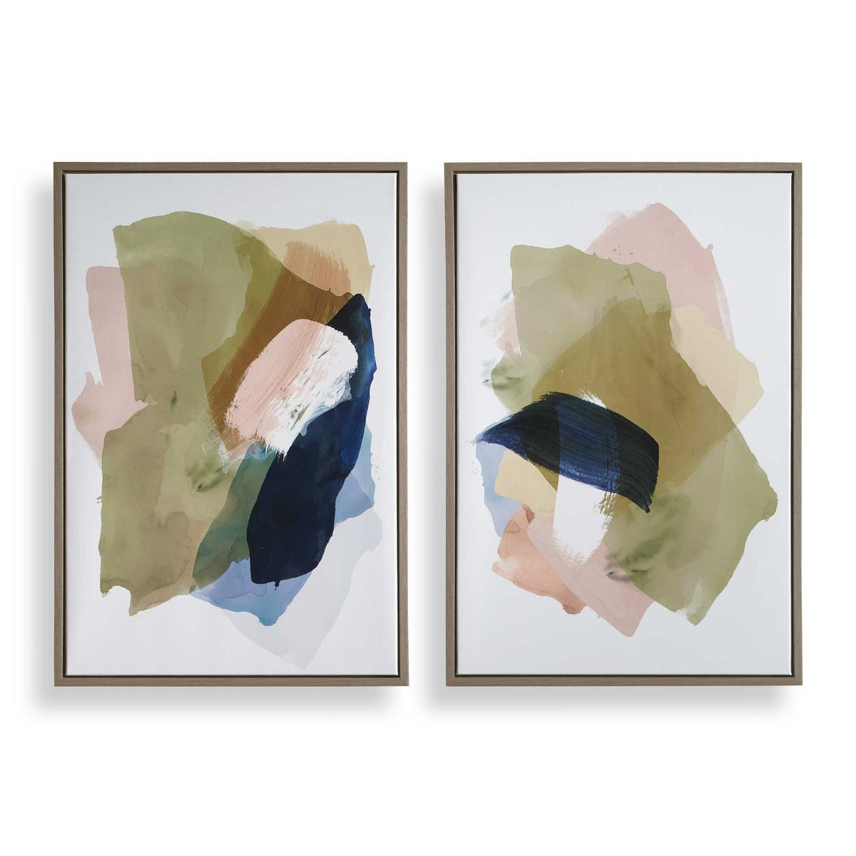 Abstract Afternoon Framed Canvases (Set of 2) - Blue / Green by Uttermost - View 1