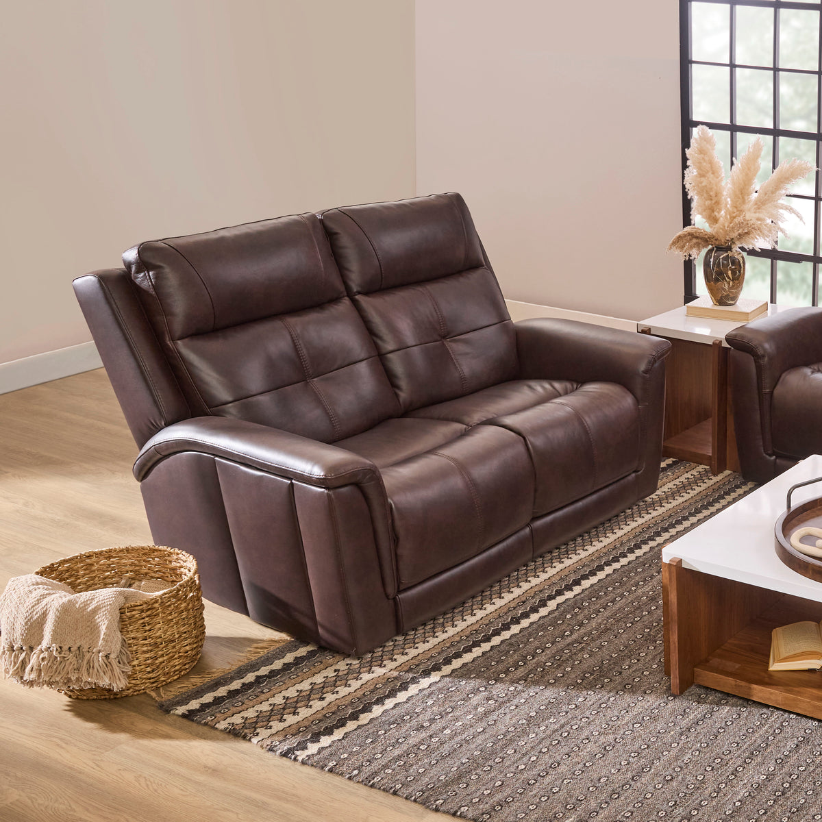 Ranger Power Reclining Loveseat With Power Headrest, Lumbar, Heat & Massage - Rustic Brown | Flexsteel