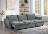 Eaden Gray Chenille Power Sofa w/Sleeper
