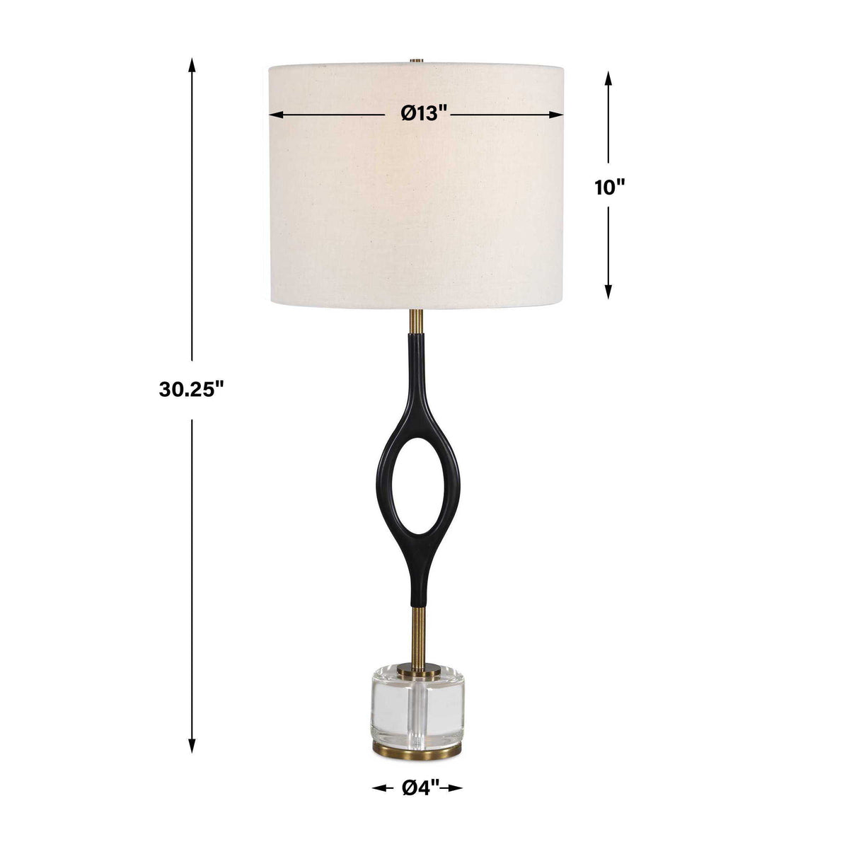 Maryam Cordless Led Buffet Lamp Black / Bronze - Black / White by Uttermost - View 8