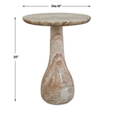 Shura Indoor-Outdoor Marble Accent Table Brown / White - Light Brown by Uttermost - View 6