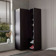 FM FURNITURE Thatcher Armoire- wardrobe, shoe storage, Open Storage and 2 - drawer, Wenge - sold by Home Elegance USA