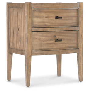 Vineyard Row Two Drawer Nightstand - Light Brown by Hooker Furniture - View 1