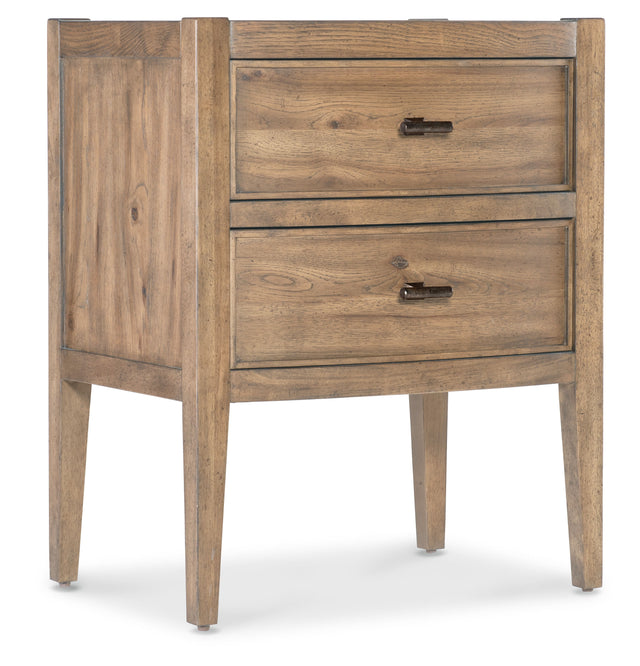 Vineyard Row Two Drawer Nightstand - Light Brown by Hooker Furniture - View 1