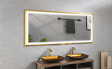 72in. W x 48in. H Oversized Rectangular Black Framed LED Mirror Anti - Fog Dimmable Wall Mount Bathroom Vanity Mirror HD Wall Mirror Kit For Gym And Dance Studio 48X 72Inches With Safety Ba - W127290910 - image - 12