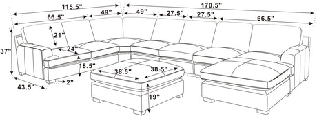 Leather Match Large Seating Modular Sectional - sold by Home Elegance USA