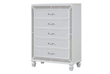 Crystal Chest Made with Wood and Finished in White - B00970956 - Home Elegance USA - 1