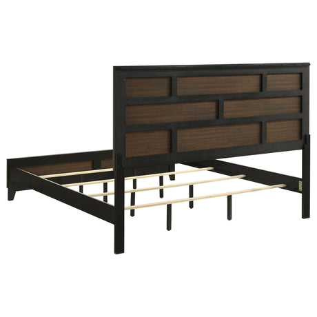 Carina Grey Oak and Black 5-piece Eastern King Panel Bedroom Set - sold by Home Elegance USA