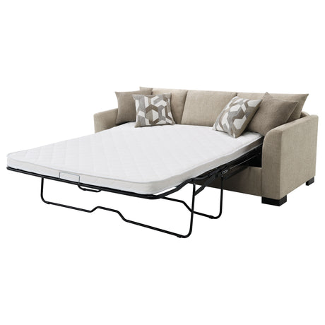 Pacheco Camel Upholstered Sleeper Sectional Chaise Sofa - sold by Home Elegance USA