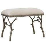 Lismore Small Fabric Bench - Beige / Dark Brown by Uttermost - View 1