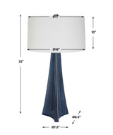 Teramo Scalloped Ceramic Table Lamp - Blue / White by Uttermost - View 8