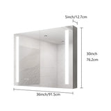 36 x 30 inch Medicine Cabinet with LED Vanity Mirror, Anti - Fog, Dimmable, Recessed or Surface Mount, Aluminum 3000K~6000K Lighted Double Door Bathroom Cabinet with Touch Switch - W1738100836 - image - 6