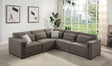 Rylie 5Pcs Brown Linen Modular Sectional Sofa with Toss Pillows - sold by Home Elegance USA