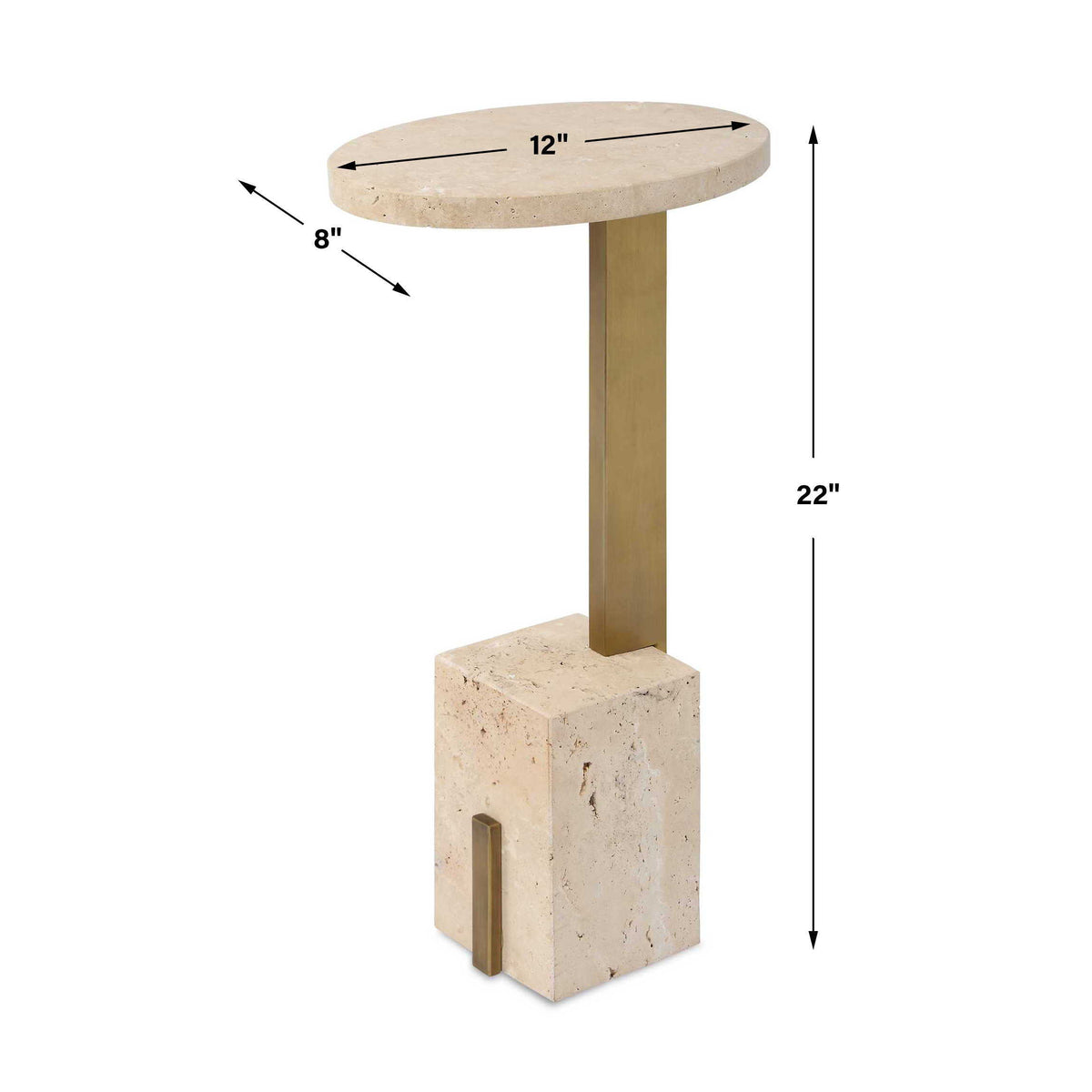 Feranno Travertine Accent Table Brass - Gold by Uttermost - View 10