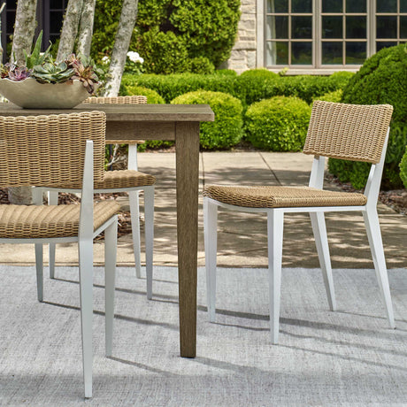 Calbas Outdoor Dining Chair White / Woodtone - White / Light Brown by Uttermost - View 2
