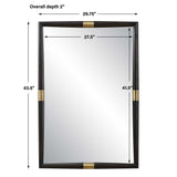 Larkin Dark Wood & Brass Mirror - Dark Brown by Uttermost - View 6