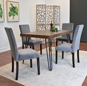 Ashzo 5-Piece Dining Set, Hairpin Dining Table with 4 Chairs, 3 Color Options - sold by Home Elegance USA