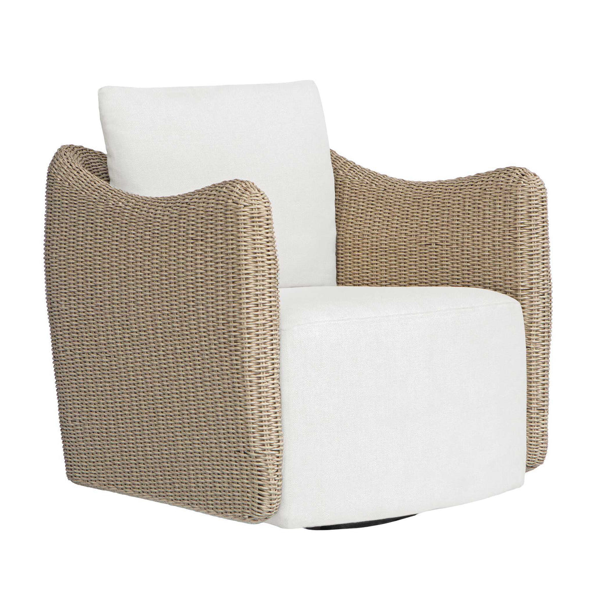 Sunset Outdoor Swivel Lounge Chair Oatmeal / Oyster White - Light Brown / White by Uttermost - View 12