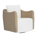 Sunset Outdoor Swivel Lounge Chair Oatmeal / Oyster White - Light Brown / White by Uttermost - View 12
