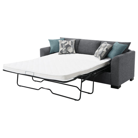 Pacheco Grey Upholstered Sleeper Sectional Chaise Sofa - sold by Home Elegance USA