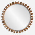 Cyra Wood Beaded Round Mirror - Bronze by Uttermost - View 1
