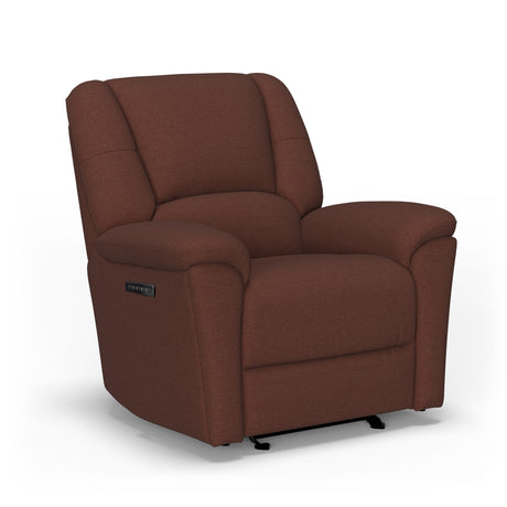Plush Transitional Fabric Power Gliding Recliner With Power Headrest & Lumbar | Flexsteel