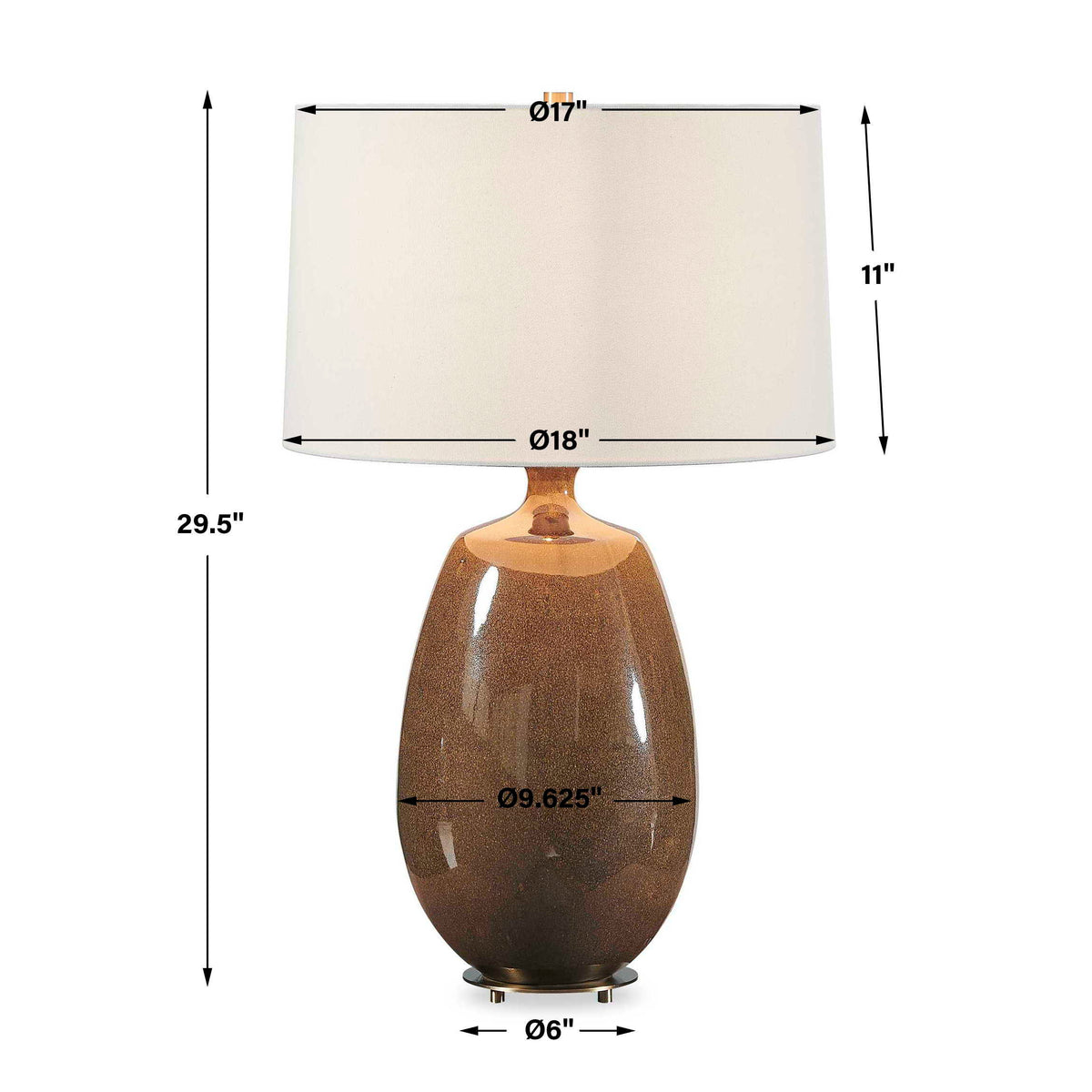 Vinson Glossy Table Lamp - Dark Brown by Uttermost - View 3