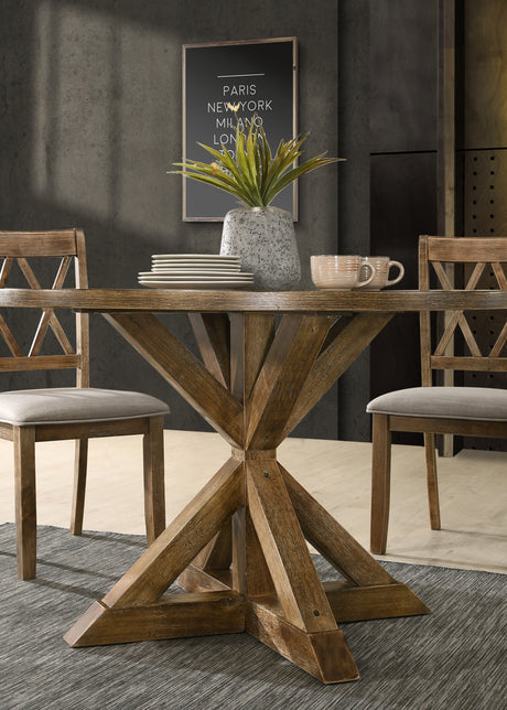 Windvale Cross-Buck Wood 5-Piece Dining Set - sold by Home Elegance USA
