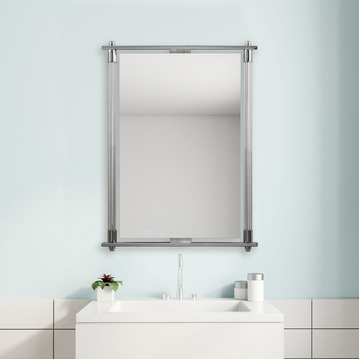 Adara Vanity Mirror - Silver by Uttermost - View 2