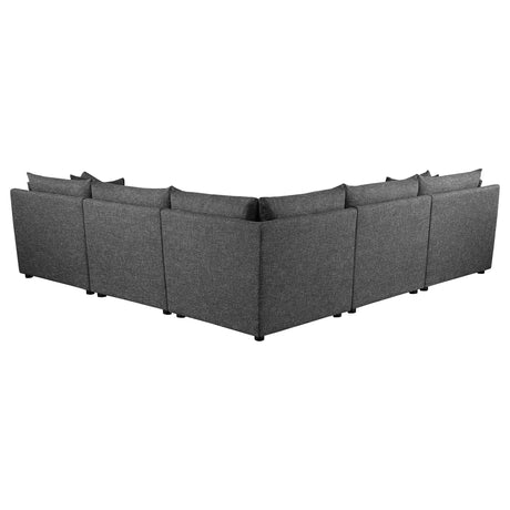 Tomasina Black 5-Piece Modular Sectional Sofa - sold by Home Elegance USA