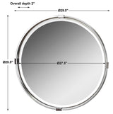 Tazlina Round Mirror Brushed Nickel - Silver by Uttermost - View 5
