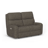 Rio Transitional Fabric Power Reclining Loveseat With Power Headrests | Flexsteel