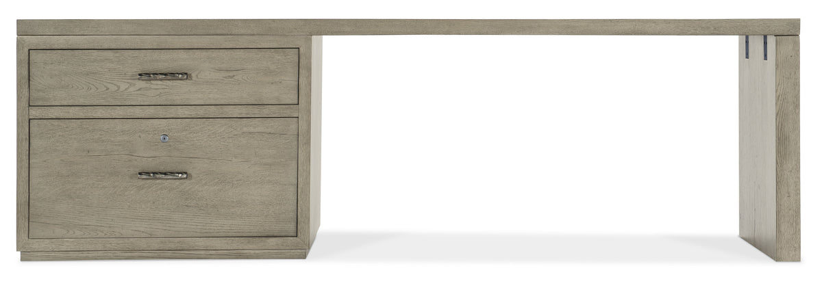 Linville Falls 96" Desk With Lateral File Cabinet - Gray by Hooker Furniture - View 3